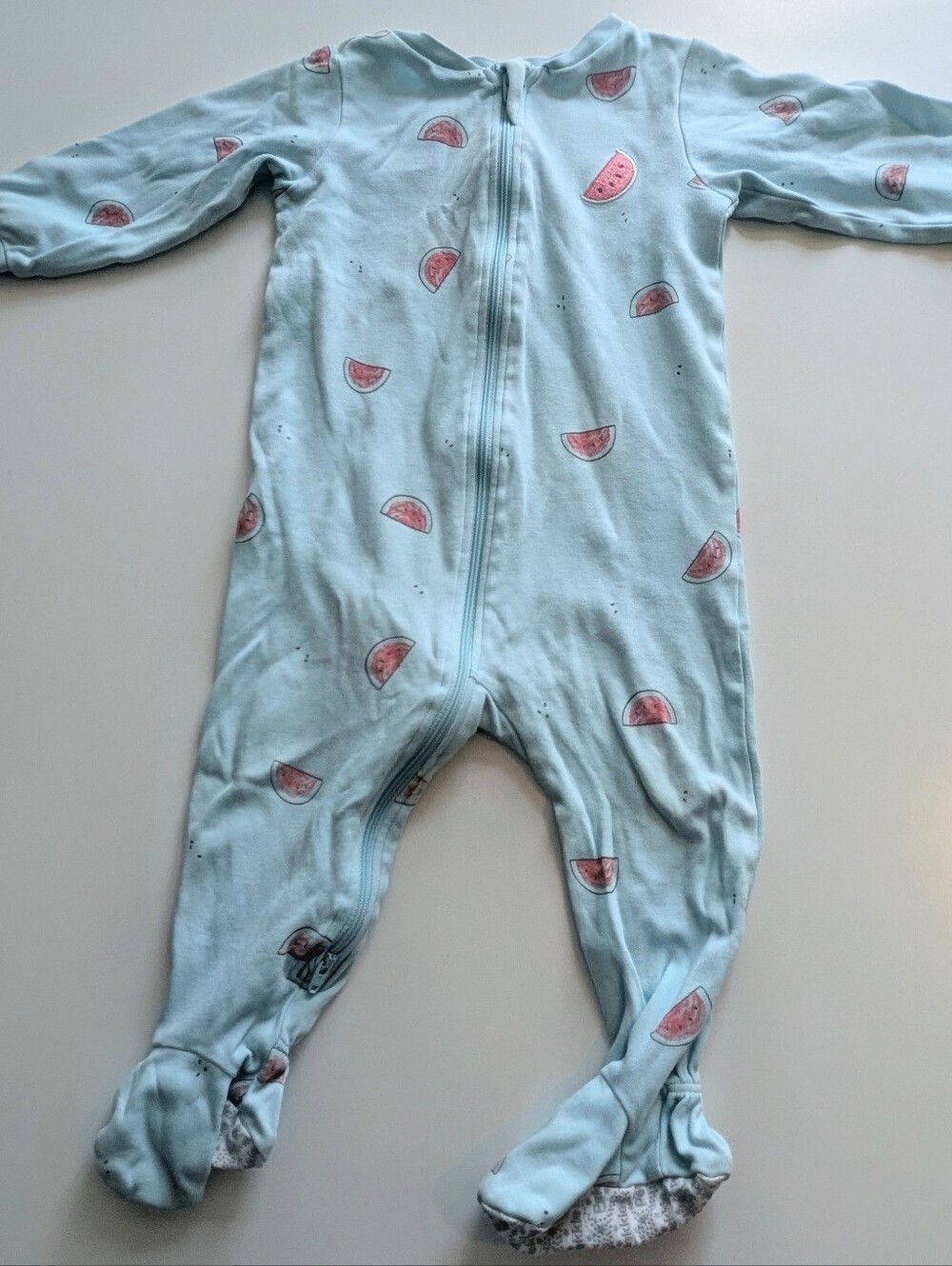 5 For 25$ PEKKLE - Mint Blue Watermelon Print Footed One-Piece